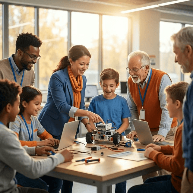 Comunidad de voluntarios y estudiantes EduSTEAM